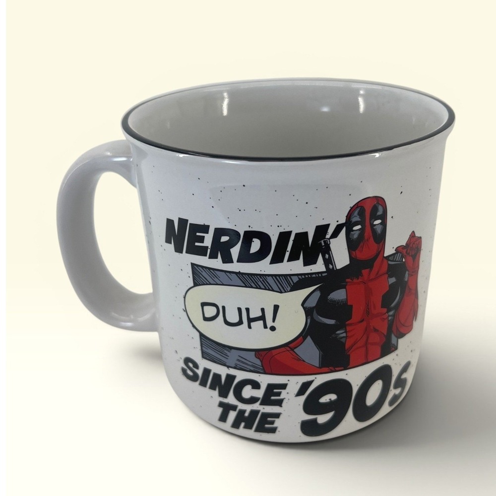 Silver Buffalo Deadpool Mug 20oz‎ White Nerdin Since The 90s Ceramic NEW